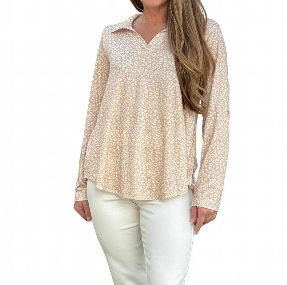 NEW SOUTHERN GRACE gemma v-neck top in leopard